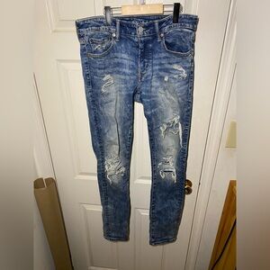 American Eagle AirFlex+ Skinny Jean “Worned-Out Blue” Men’s Size 32x34
